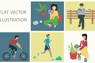 make flat vector illustrations for your project
