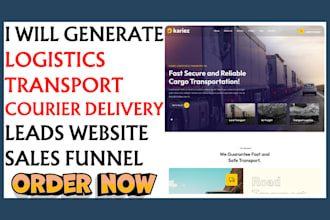 generate courier delivery logistics leads transport business shipping website
