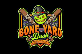 create graceful and fantastic softball and halloween logo design