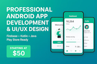 create an android app with modern ui ux