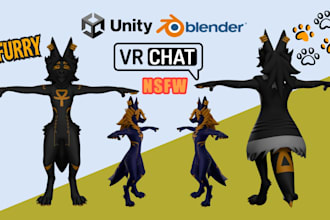 do custom vrchat furry avatar furry nsfw vrchat avatar 3d fursona vrc character