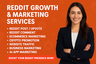 promote ecommerce website, crypto token, product seo, ai app with reddit