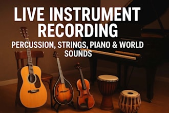 record banjo, mandolin, fiddle, guitar, violin, harmonica for your track