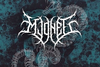 design a brutal and chaotic metal logo