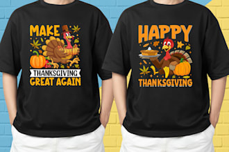 create creative good looking turkey t shirt and logo design