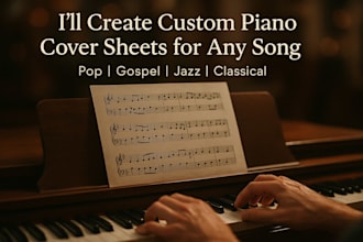 create a custom, professional piano cover arrangement with sheet music