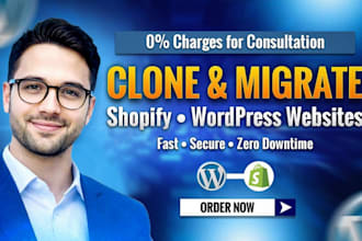 clone, migrate website wix, shopify, framer to wordpress
