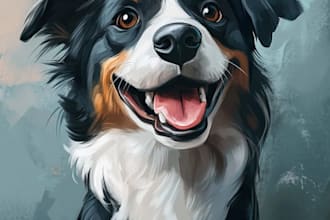 do disney pets portrait illustration in disney style