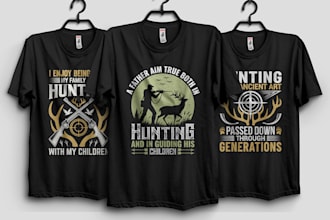 create graceful fantastic hunting t shirt and logo design