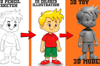 turn 2d to 3d toy 3d figures, figurine from picture and images to 3d printing
