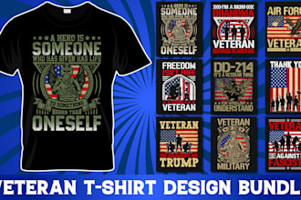 create attractive imagination veteran t shirt and logo design