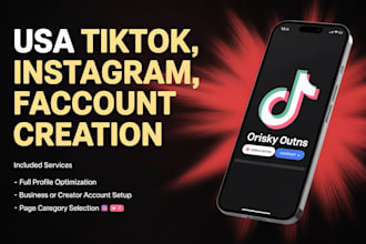 create usa tiktok account, tiktok ads account, usa tiktok shop, usa instagram