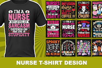 create professional specially nurse t shirt and logo design