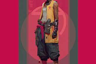 illustrate you as a cyberpunk style character