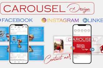 design modern social media carousel posts for facebook, instagram and linkedin