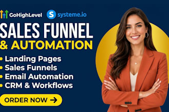 build landing pages or sales funnel on wordpress gohighlevel systeme io