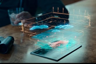 create futuristic hologram animation, 3d hologram visuals, and hologram effects