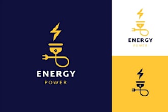 do modern electrical power energy solar logo design