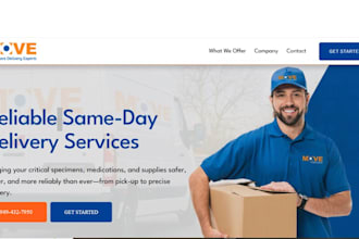 create a medical courier logistics courier website