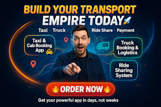 build a transport app, truck booking app, taxi and cab booking, ride sharing app
