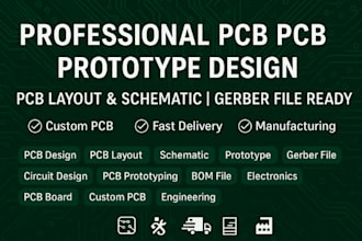 design prototype pcb, pcb layout and schematic, gerber file, custom pcb