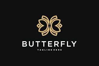 design a bold and elegant butterfly logo for your company
