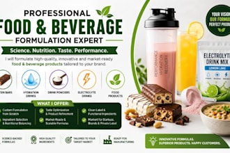 formulate food product, protein bars hydration, drink powder, electrolyte drinks