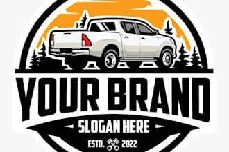 design a powerful car logo with elegant typography