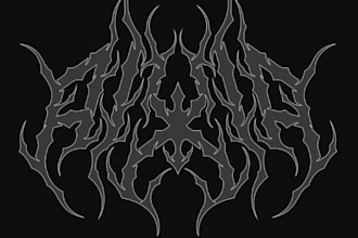 design a dark and chaotic black metal logo