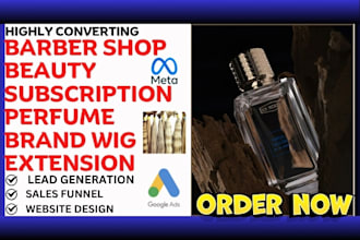 generate barber shop beauty subscription perfume brand leads and build website