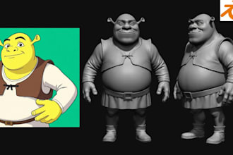 create 3d character design convert 2d to 3d model picture image to 3d figurine