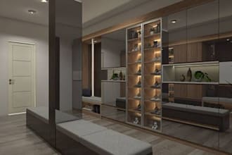design modern cabinet, kitchen, pantry, bathroom, wardrobe, 3d rendering