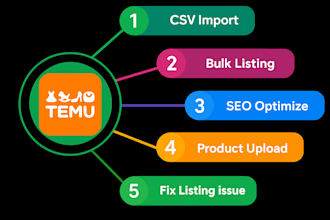 liste ,export or import products on temu