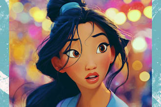 create family portraits in the disney style