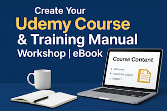professional udemy course, digital course content, workshop training manual