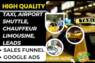 design taxi chauffeur limousine website airport transfer taxi booking leads