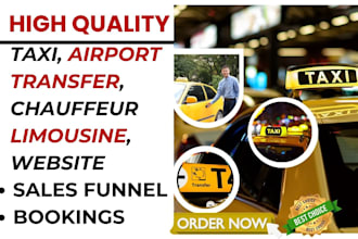 design taxi booking website, taxi chauffeur limousine, airport transfer website