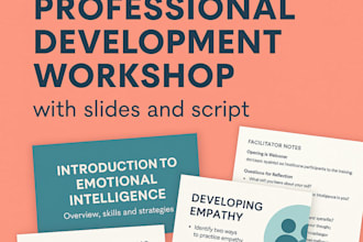 create a professional development workshop with slides and script