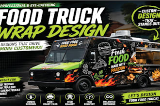 design professional  food truck and food trailer wrap ice cream truck