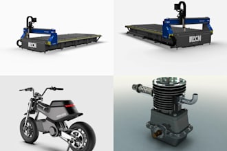 create 3d mechanical parts, industrial product designs, engineering cad drawings