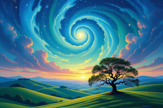 do the landscape illustration