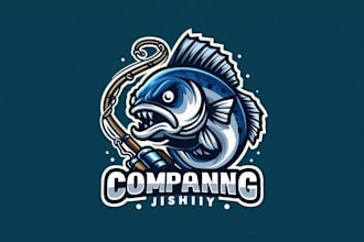 make anglerfish fishing angling mascot logo for your company