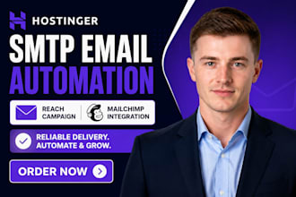 set up hostinger SMTP email automation reach campaign mailchimp integration