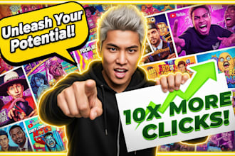 design eye catching youtube thumbnails image that boost CTR