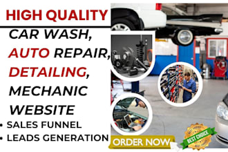 design auto detailing, car repair mechanic website, generate auto service leads