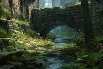draw a natural landscape and background illustration