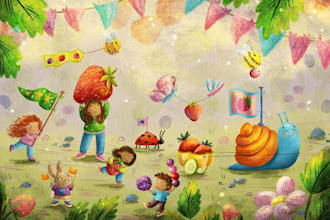 children book illustration and children book design