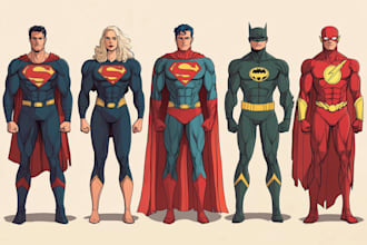 create superhero cartoon character comic book marvel comic