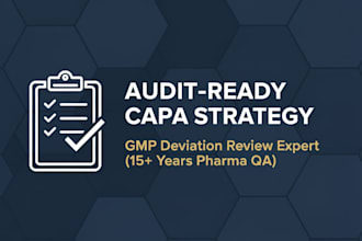 provide expert gmp deviation investigation and audit ready capa strategy review