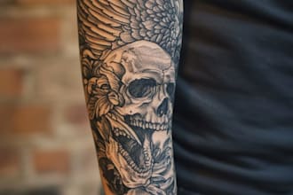 create professional realistic tattoo design